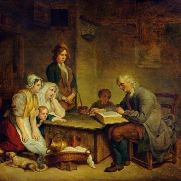 A Father Reading the Bible to His Family